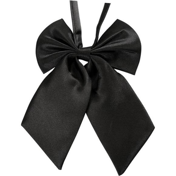 LADIES Adjustable Pre Tied Bowtie Black - Picture 1 of 1